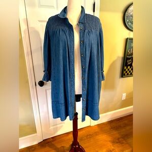 Blue Denim button-up duster